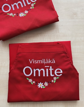 Priekšauts "Vismīļākā omīte" sarkans
