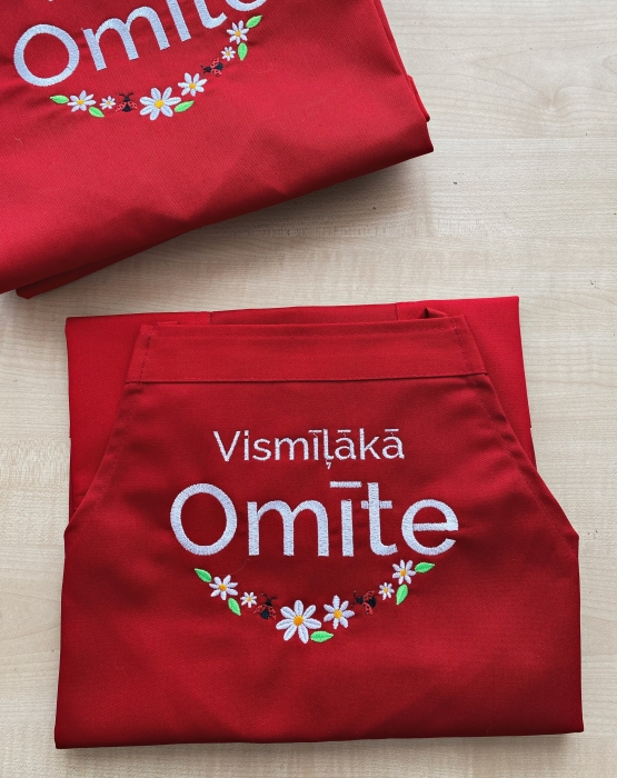 Priekšauts &quot;Vismīļākā omīte&quot; sarkans