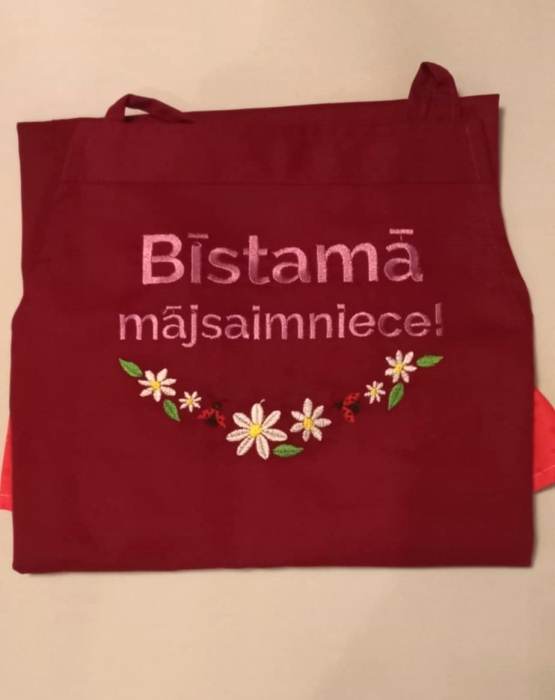 Priekšauts &quot;Bīstamā mājsaimniece!&quot; karmīnsarkans