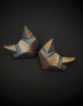 "Cat earrings" gray, with clasp