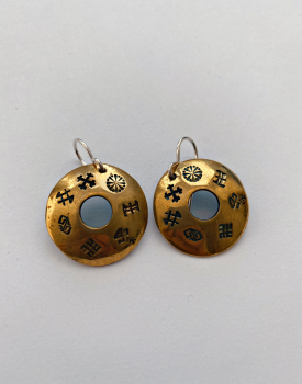 Bronze earrings "Seven signs of protection"