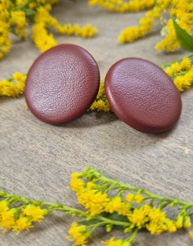 Ādas auskari "Podziņas" S izmērs brūni
