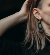 Āķu auskari &quot;Melnais kaķis&quot;