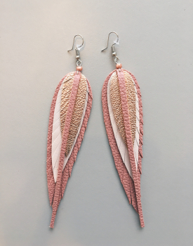 Leather earrings "Blush tones"