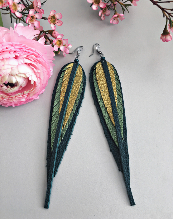 Letaher earrings &quot;Forest shine&quot;