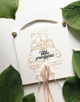 Koka dekors "Tikko precējušies"