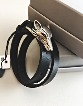 Leather bracelet "Wolf"