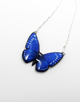 Necklace "Butterfly" sea blue